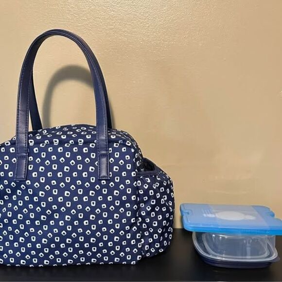NEW Fit & Fresh Large Insulated Lunch Bag Tote- 2 Containers & XL Slim Ice Pack - Picture 6 of 10
